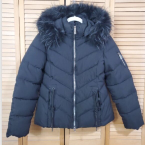 SHEIN Black Hooded Puffer Coat Size XL - Picture 3 of 8